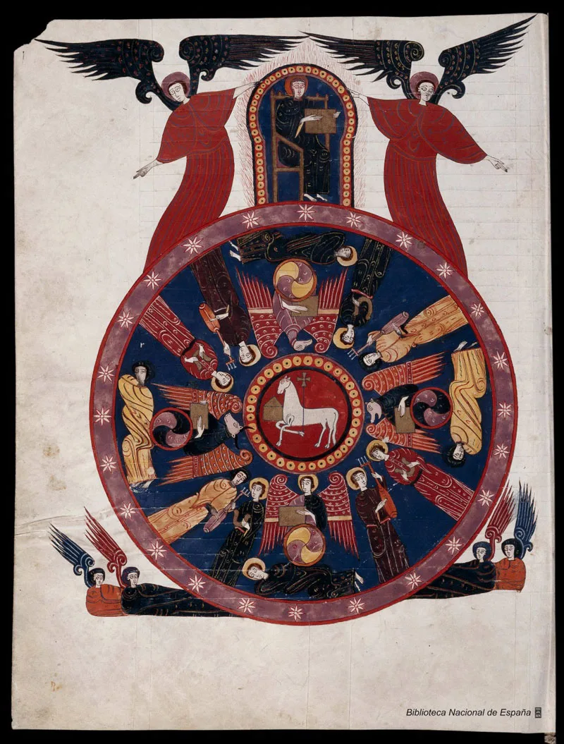 Beatus de Liébana : Códice de Fernando I y Dña. Sancha - Agnus Dei, Symbols of the Apostles