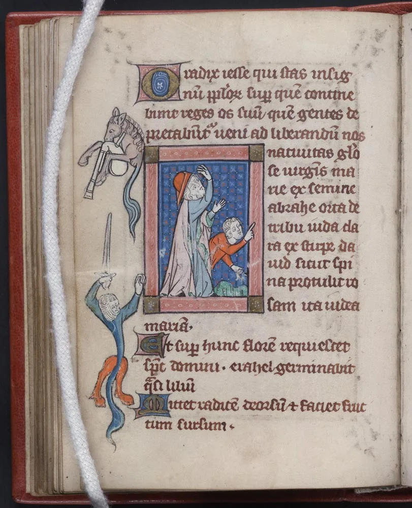Beinecke, Rothchild f. 45v, "horse" playing a bagpipe. 