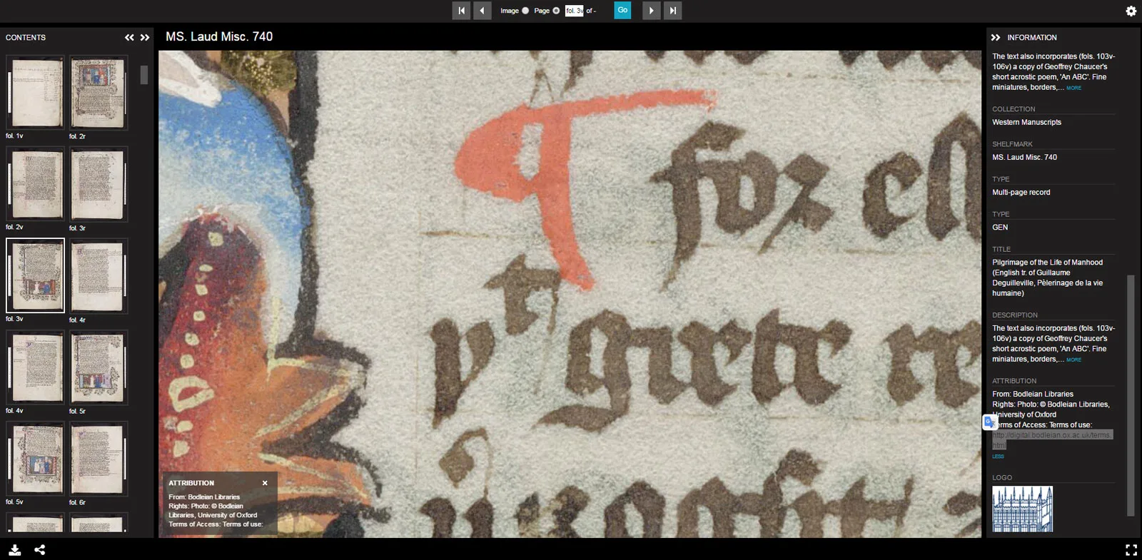 IIIF example from the Bodleian Library