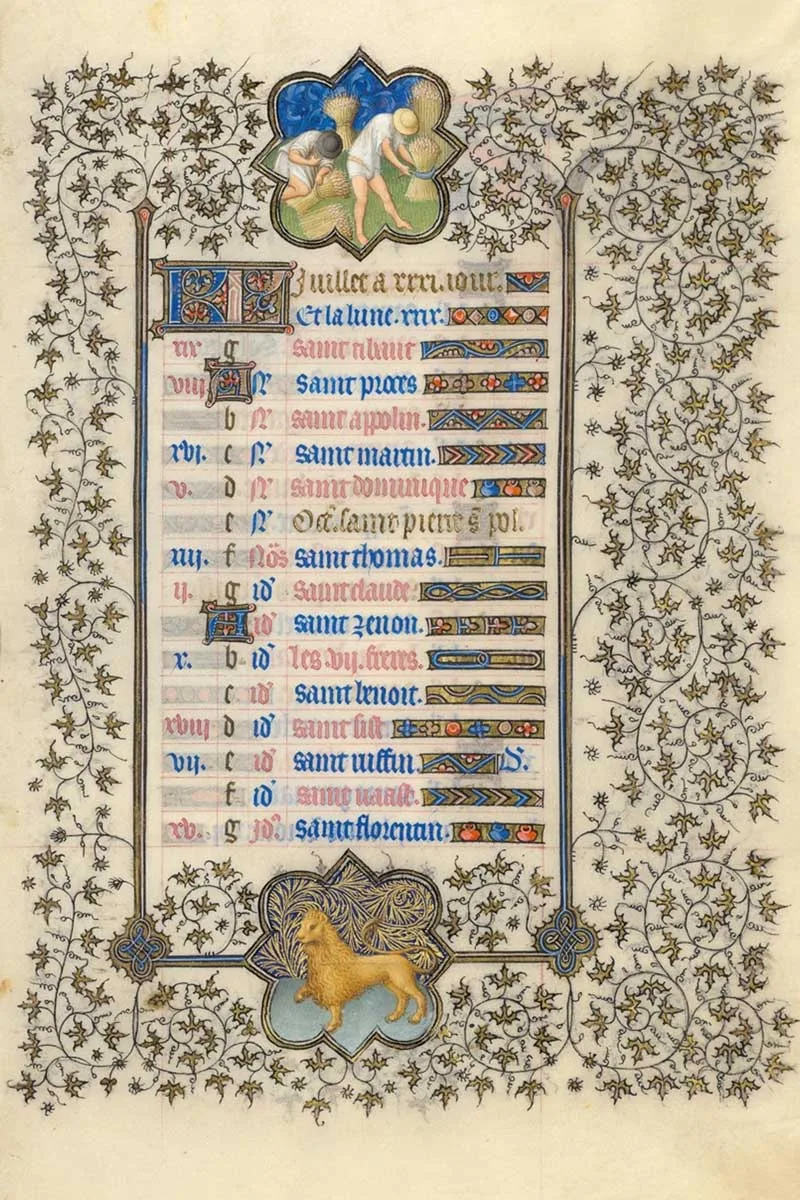 Belles Heures, Calendar: summer