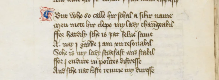 Example of Littera Bastarda in Harley, ms 4866, fs001r - British Library